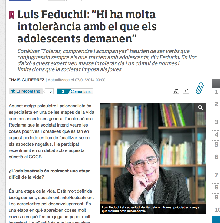 Reflexiones sobre la adolescencia: Luis&nbsp;Feduchi
