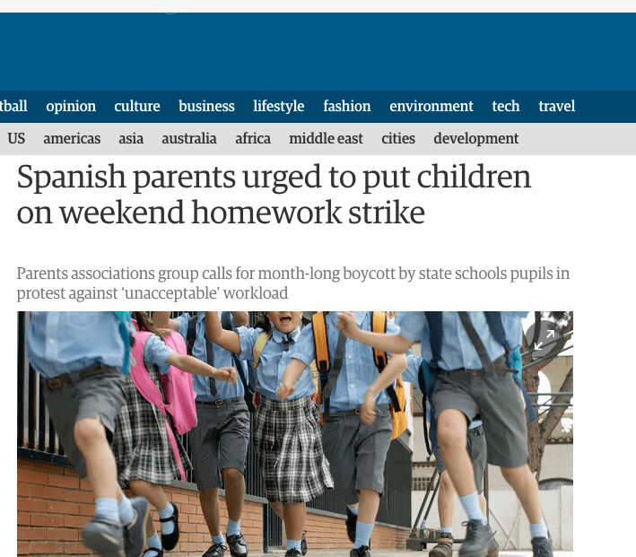 La hiperpaternidad y la huelga de&nbsp;deberes