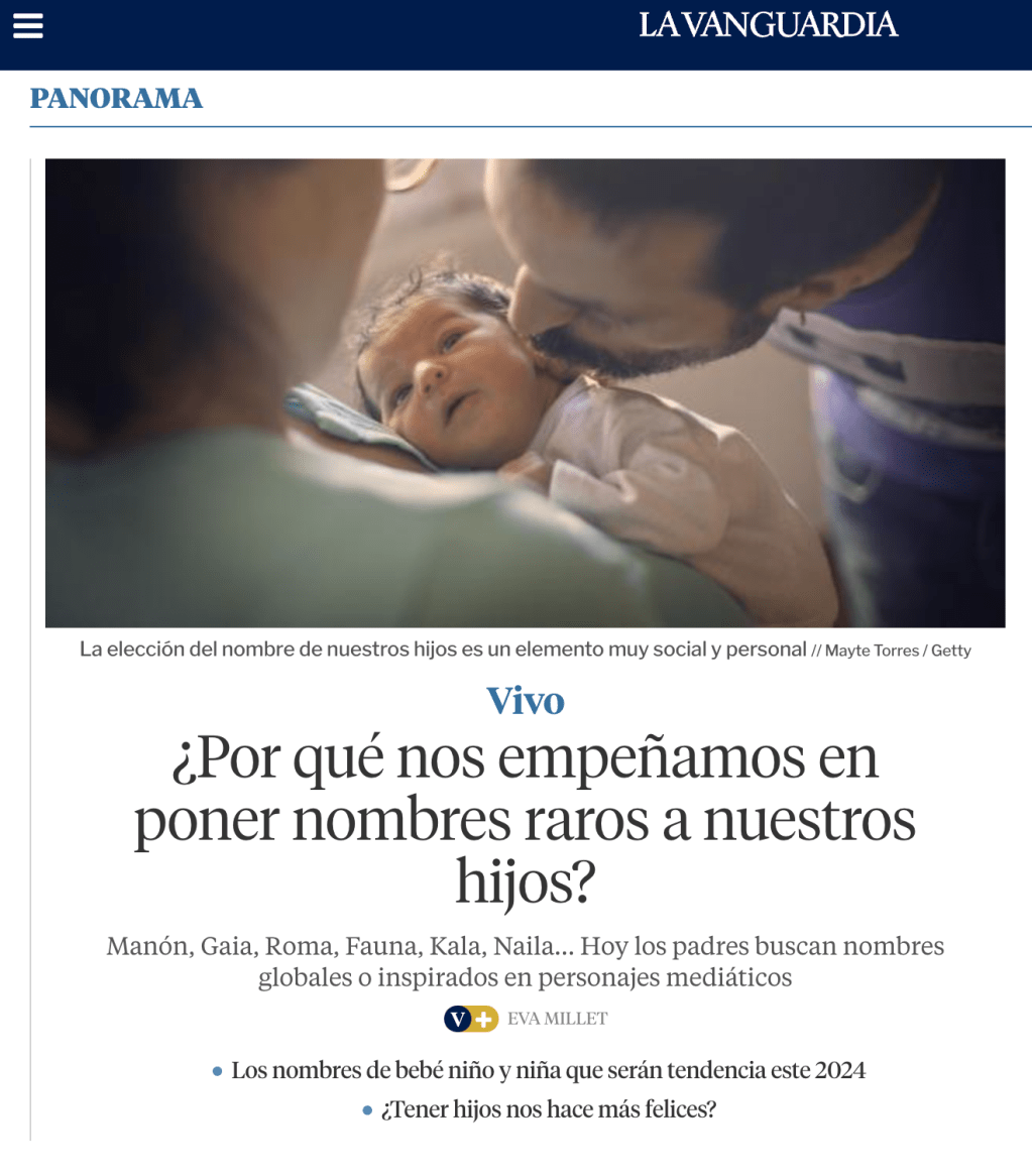 ¿Por qué los niños y niñas tienen nombres cada vez más insólitos?